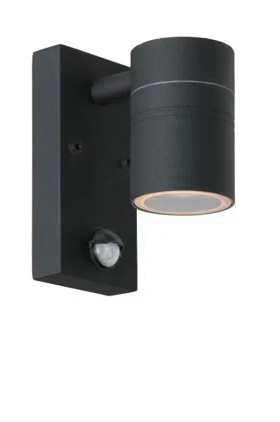 Applique Lucide Arne + PIR1xGU10 (2700k) IP54,noir