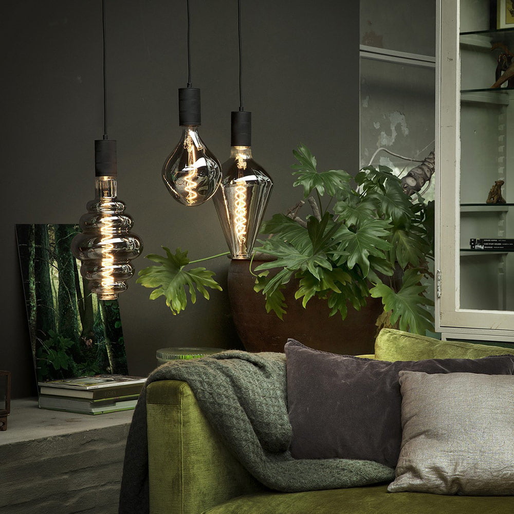 ampoule déco filament led xxl viena en verre fumé noir