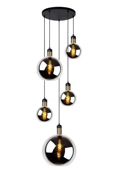 Suspension Lucide Julius 5xE27 65cm,fumée