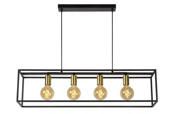 Suspension Lucide Ruben 4xE27 92cm,noir