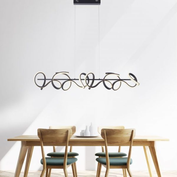 suspension leuchten symply dim curl 10w (3000k) 99cm,noir