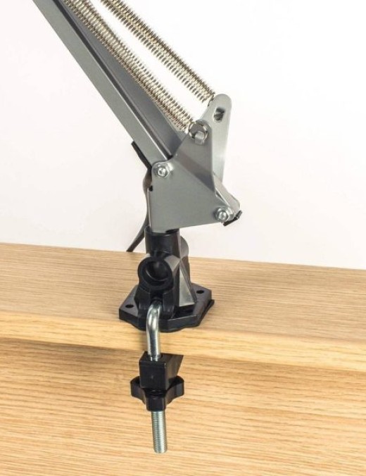 lampe de bureau à clip articulée architecte grise en métal