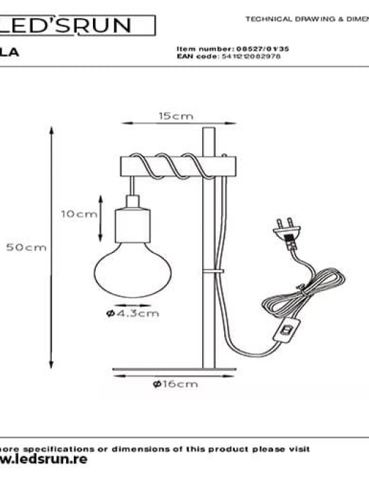 Lampe de table Lucide Pola 1xE27