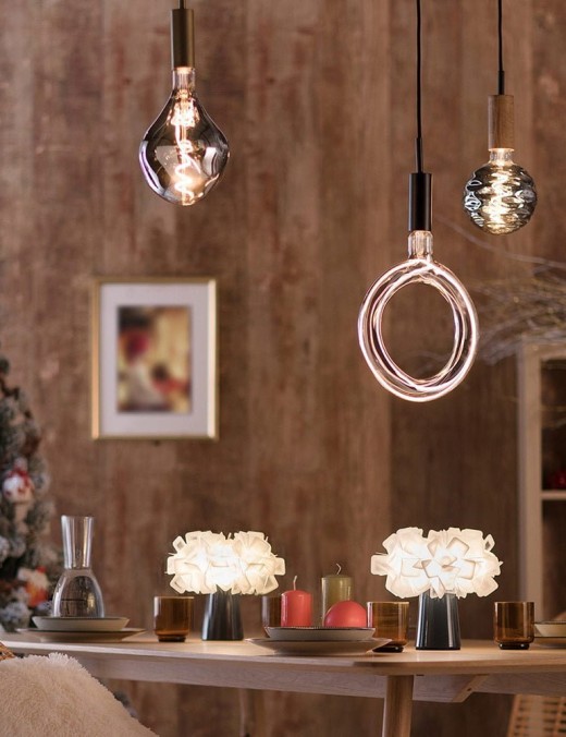 ampoule déco filament led xxl organic en verre fumé noir