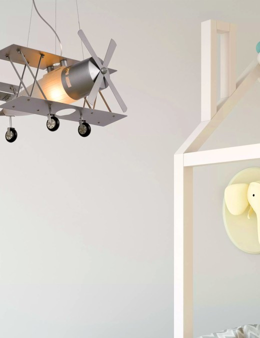 Suspension Lucide Focker 1xE27 L44 W50 H80cm,gris