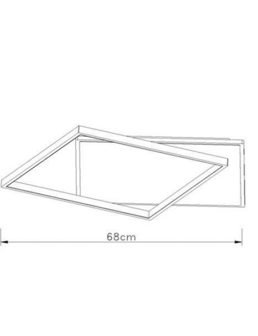 Plafonnier Laurie Grafic 38w dimmable 3000k 68cm, noir/bois