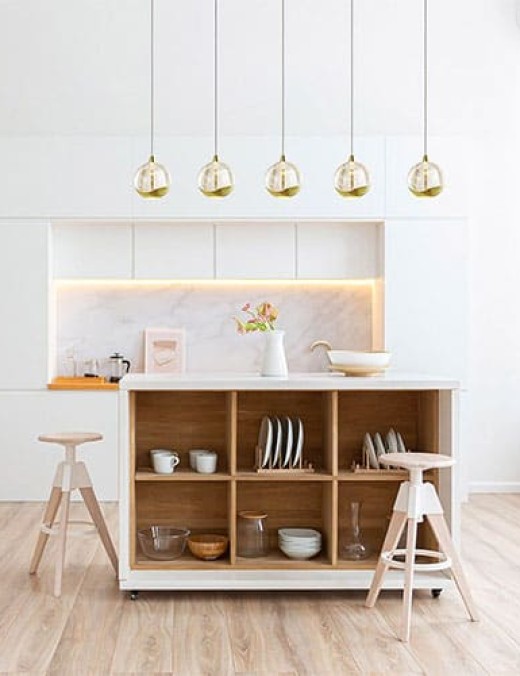 Suspension barre LED SPARK en métal doré et verre