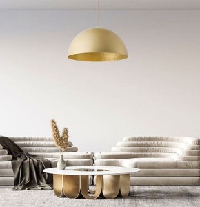 Suspension SFERA en métal couleur champagne intérieur doré