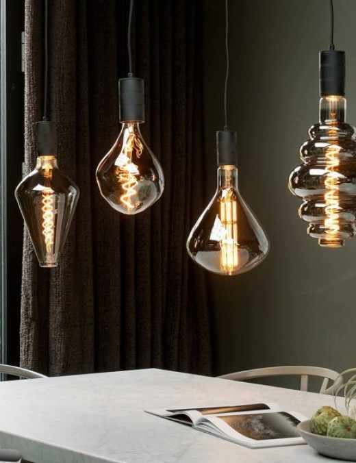 ampoule déco filament led xxl sydney en verre fumé noir