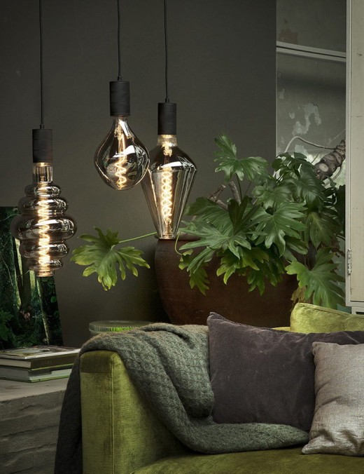 ampoule déco filament led xxl viena en verre fumé noir