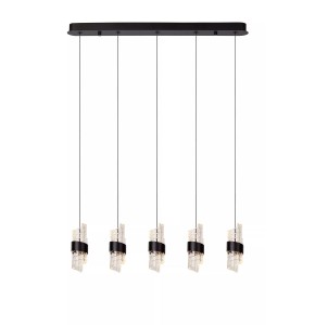 Suspension barre Lucide dim Kligande 5x8w (2700k) 84cm,noir