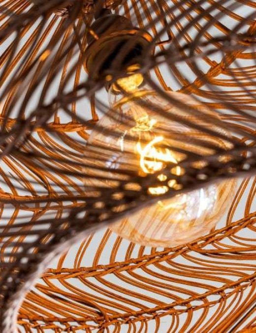 Suspension Lucide Moloko 1xE27 40cm,naturel