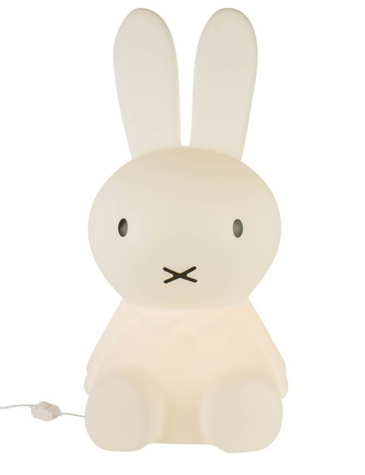 lampe de sol led miffy blanche en pvc