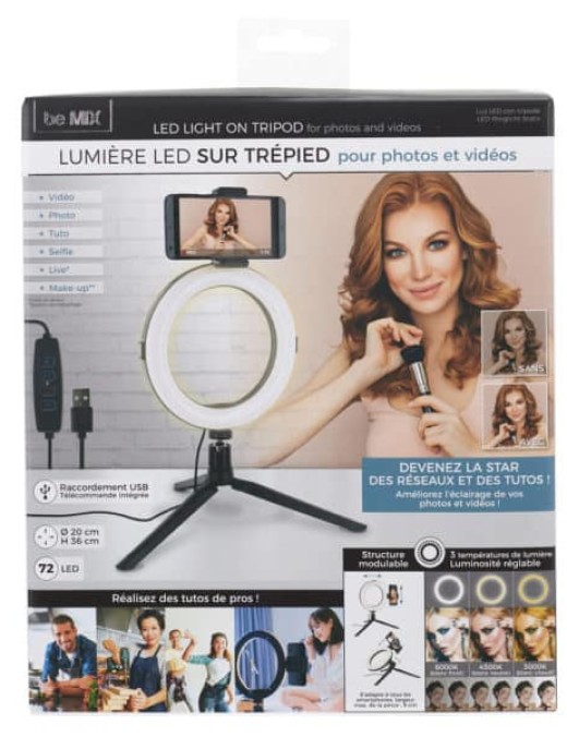 lumiere led trepied smartphone photo video