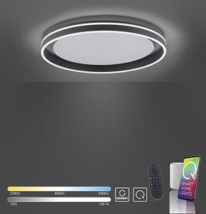 plafonnier paul neuhaus smart home q-vito 38w cct,anthracite