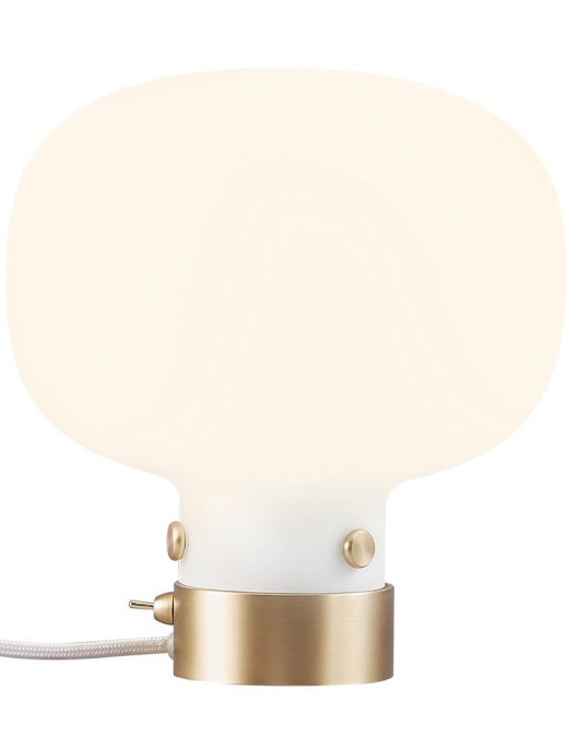 lampe à poser raito en métal et verre opale blanc