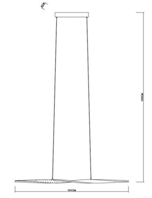 Suspension Keria Fluid 34w (3000k) 101cm,noir