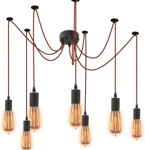 Suspension Araignée LA12093 7L Modulable Rouge
