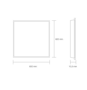 dalle led novolight + téléc. rf 600x600mm 40w cct,blanc