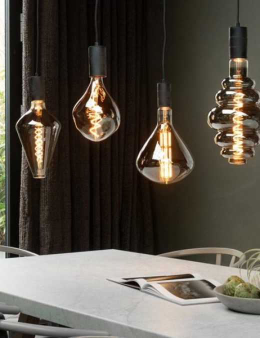 ampoule déco filament led xxl organic en verre fumé noir
