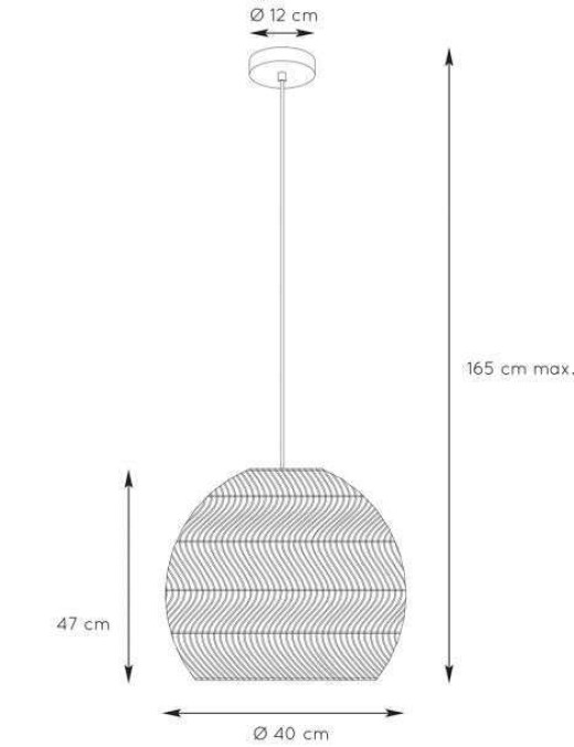 Suspension Lucide Moloko 1xE27 40cm,naturel