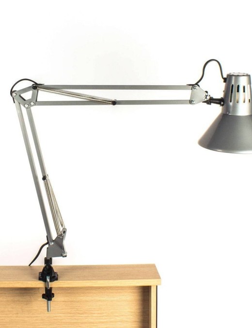 lampe de bureau à clip articulée architecte grise en métal