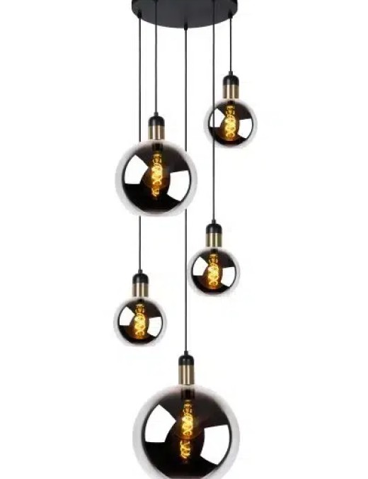 Suspension Lucide Julius 5xE27 65cm,fumée