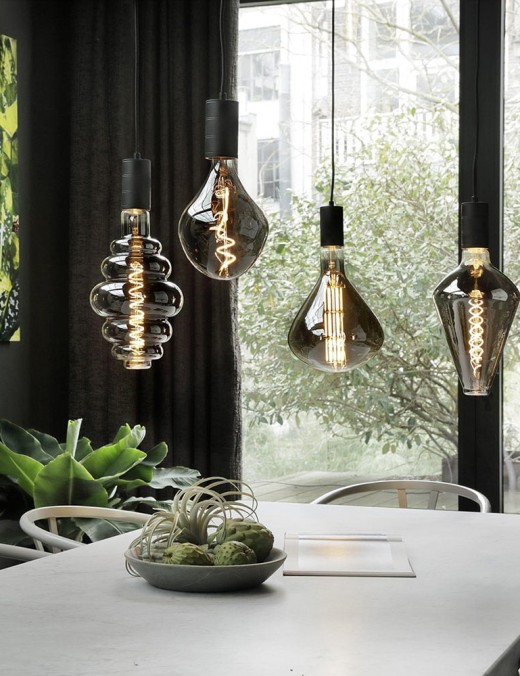 ampoule déco filament led xxl sydney en verre fumé noir