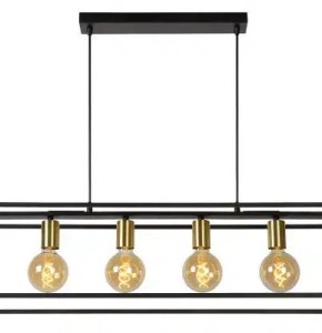 Suspension Lucide Ruben 4xE27 92cm,noir