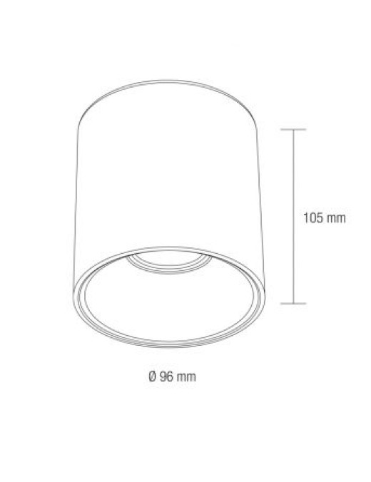 Plafonnier Novolight rond 1xGU10,Noir/Blanc