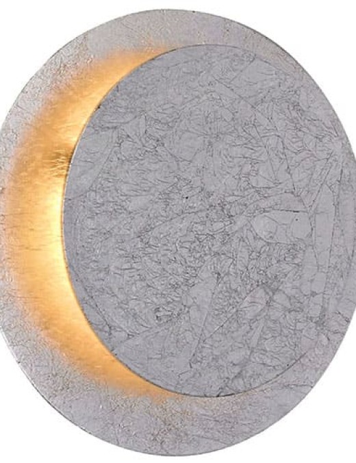 Applique murale SOLAR en métal effet feuille d’argent