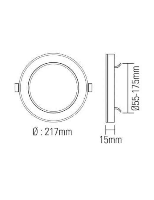 downlight plat rond novolight 18w cct 1350lm ø217mm,blanc