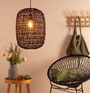 Suspension Keria Bora 30cm 1xE27 IP20,corde noir