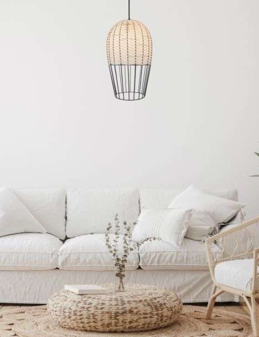 Suspension Sampa Joya 1xE27 25cm,noir/naturel