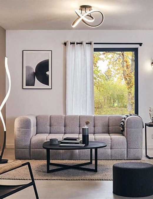 Applique murale design LED WONDERFUL en métal noir mat