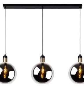 Suspension barre Lucide Julius 3xE27 105cm,fumée