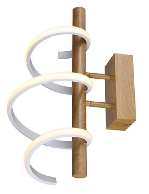 Suspension barre LED VORTEX en métal couleur bois