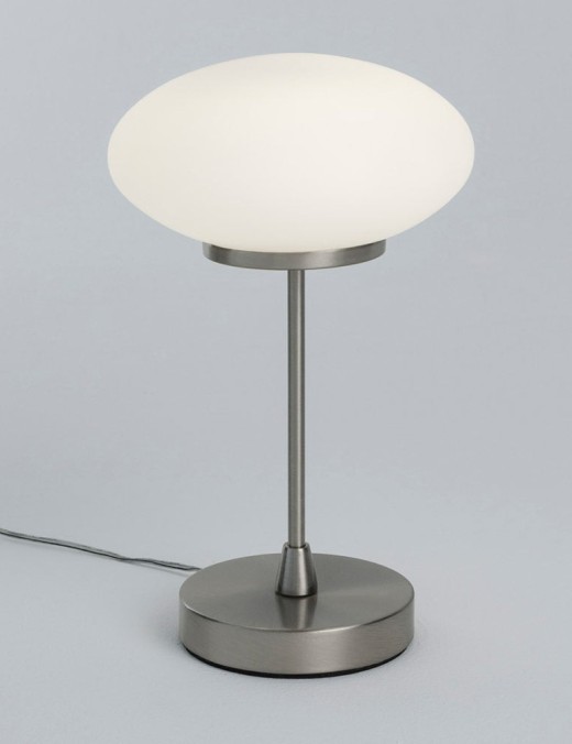 lampe à variateur tactile led jap blanche en nickel satiné