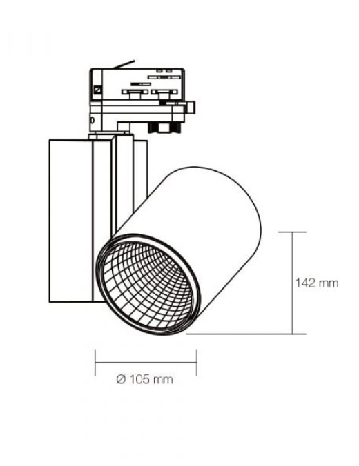 projecteur sur rail novolight triph 40w 50° cri90 ,blanc