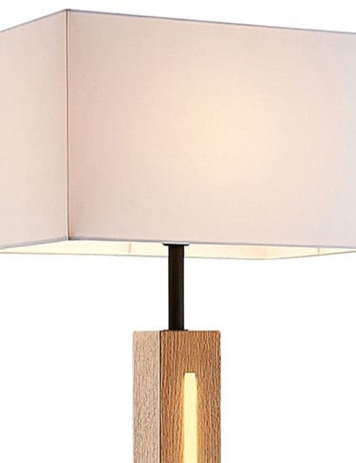 Lampadaire LED TREE en métal noir et bois clair