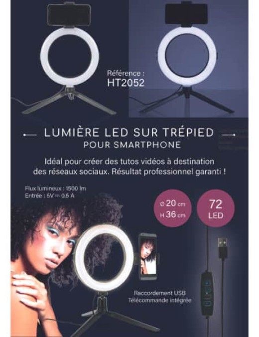 lumiere led trepied smartphone photo video