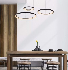 Suspension Lucide dimmable Vidal 120w (2700k) 78cm,noir