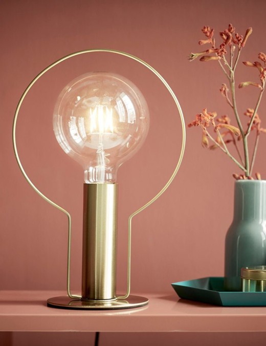 lampe de table dean avec halo en métal doré